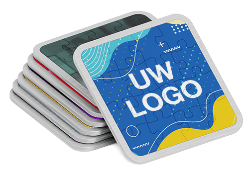 Montage - Promotionele Onderzetters met gepersonaliseerd logo