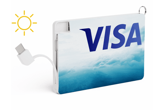 Solar Card - Bedrukte zonne-aangedreven Power Bank Solar Card - Bedrukte zonne-aangedreven Power Bank