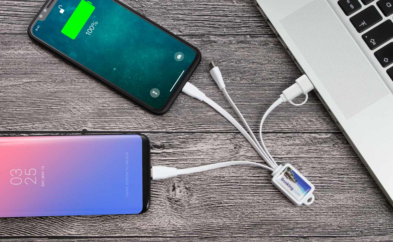 Multi - Octopus USB kabel bedrukt gallery thumbnail