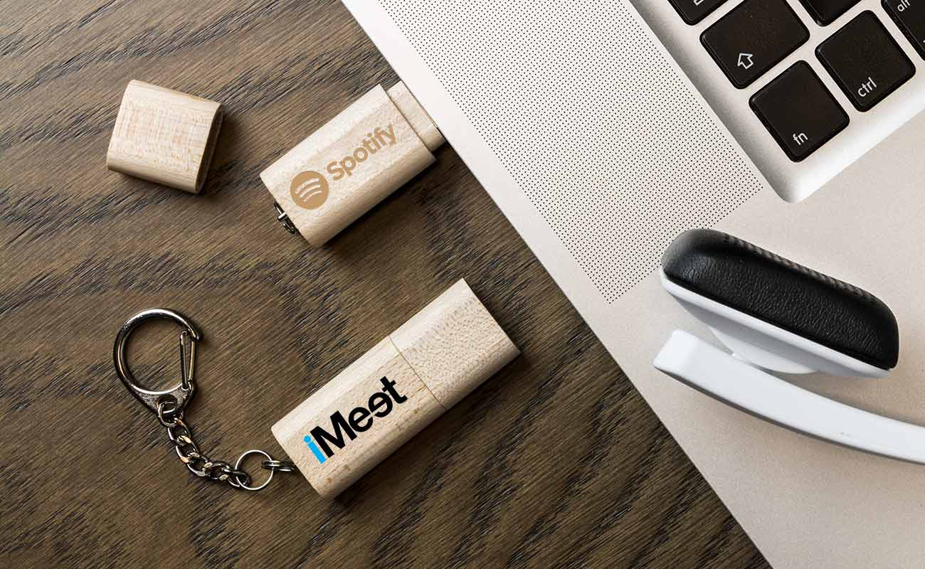 Nature - Houten USB Met Logo gallery thumbnail