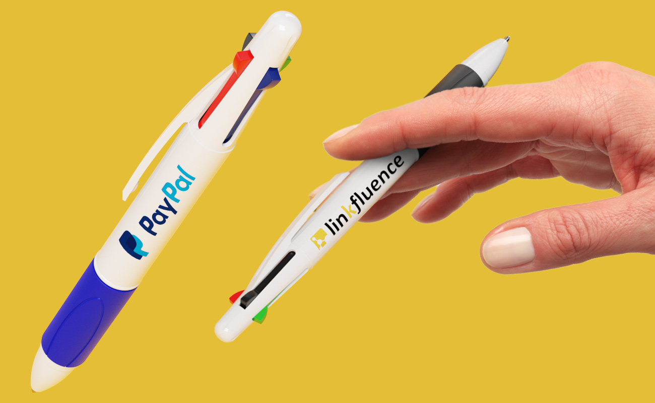 Quad - Gepersonaliseerde promotionele pennen met 4 kleuren gallery thumbnail