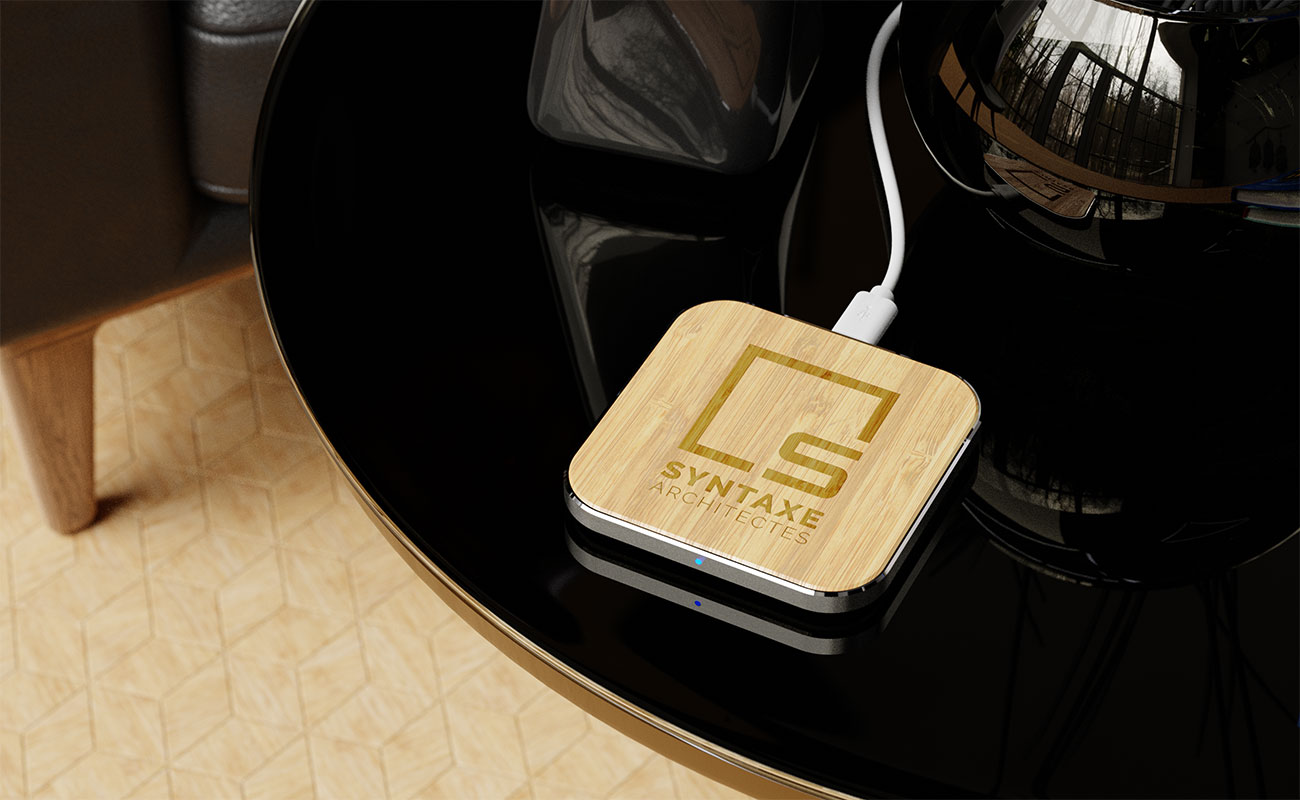 Savanna - Bedrukte Bamboo Draadloos Oplaadstation gallery thumbnail