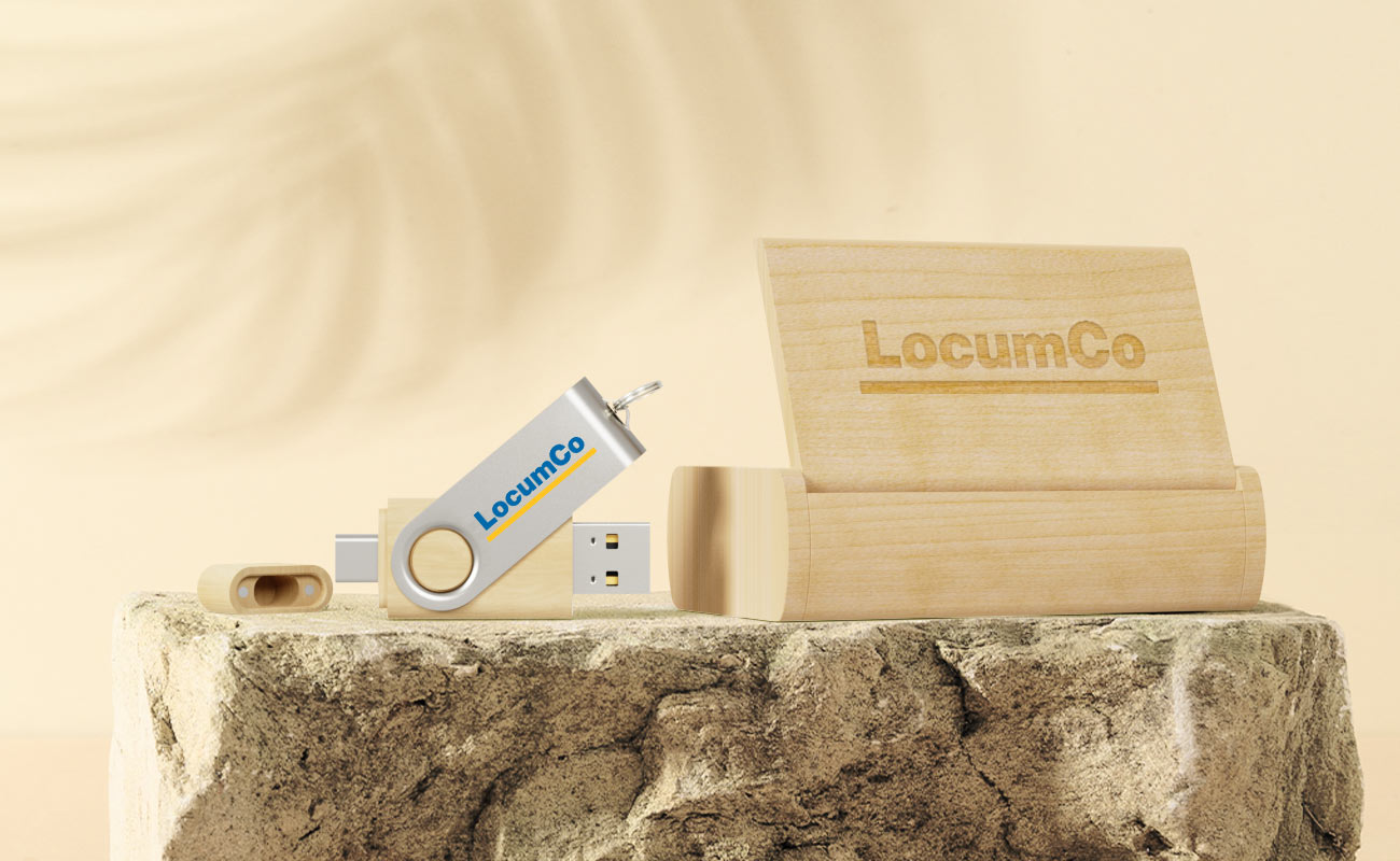 Twister Go Wood - USB Stick Relatiegeschenk met USB-C gallery thumbnail